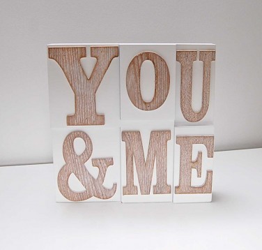 You and Me Wooden Block