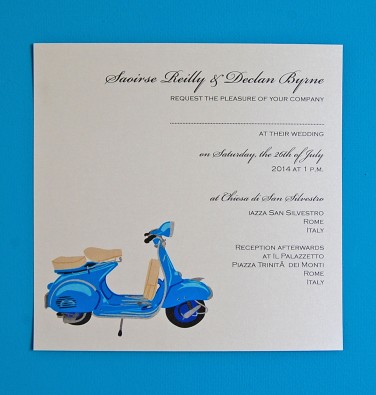 Blue Scooter Invitation
