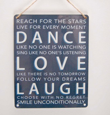 Dance, Love, Laugh Metal Plaque