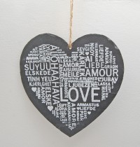 Slate Hanging Love Heart Sign