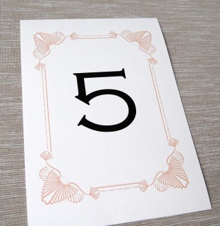 A5 Table Number Card